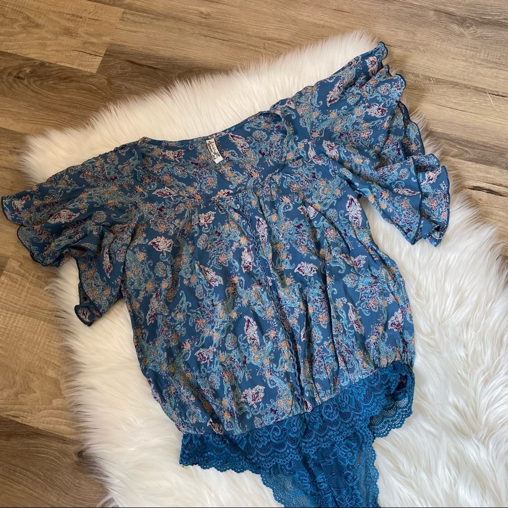 FREE PEOPLE flowy top body suit NWOT size S